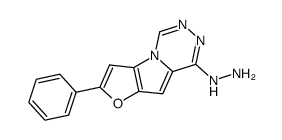 7-phenyl-1-hydrazinofuro(2',3':4,5)pyrrolo(1,2-d)-1,2,4-triazine Structure