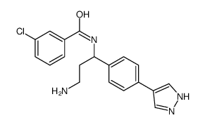 N-[3-amino-1-[4-(1H-pyrazol-4-yl)phenyl]propyl]-3-chlorobenzamide Structure