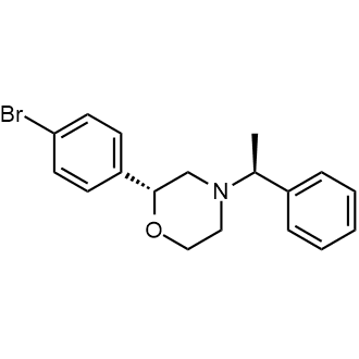 (2R)-2-(4-溴苯基)-4-[(1S)-1-苯乙基]吗啉结构式