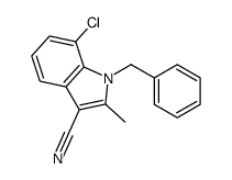 1-benzyl-7-chloro-2-methylindole-3-carbonitrile Structure