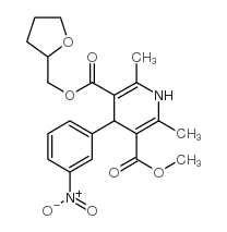 oxolan-2-ylmethyl methyl 2,6-dimethyl-4-(3-nitrophenyl)-1,4-dihydropyr idine-3,5-dicarboxylate结构式