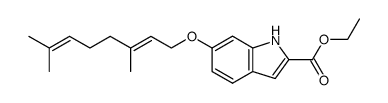 6-((E)-3,7-Dimethyl-octa-2,6-dienyloxy)-1H-indole-2-carboxylic acid ethyl ester Structure