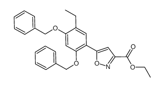 5-(2,4-bis(benzyloxy)-5-ethylphenyl)isoxazole-3-carboxylic acid ethyl ester Structure