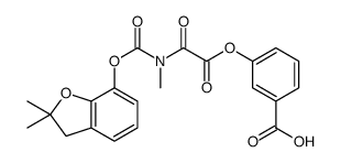 3-[2-[(2,2-dimethyl-3H-1-benzofuran-7-yl)oxycarbonyl-methylamino]-2-oxoacetyl]oxybenzoic acid Structure