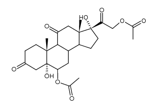 2-((5R,10R,13S,17R)-6-acetoxy-5,17-dihydroxy-10,13-dimethyl-3,11-dioxohexadecahydro-1H-cyclopenta[a]phenanthren-17-yl)-2-oxoethyl acetate Structure