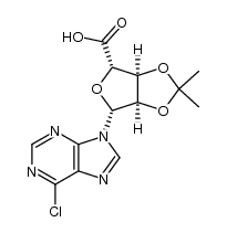 (3AS,4S,6R,6AR)-6-(6-chloro-purin-9-yl)-2,2-dimethyl-tetrahydro-furo[3,4-d][1,3]dioxole-4-carboxylic acid structure