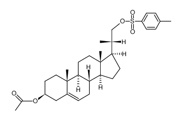 (3β,20S)-20-Methyl-pregn-5-ene-3,21-diol 3-Acetate 21-Tosyl结构式