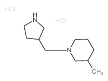 3-Methyl-1-(3-pyrrolidinylmethyl)piperidine dihydrochloride Structure