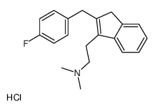 2-[2-[(4-fluorophenyl)methyl]-3H-inden-1-yl]-N,N-dimethylethanamine,hydrochloride Structure