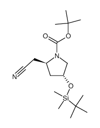 N-Boc-4R-O-TBS-2S-cyanomethyl pyrrolidine Structure