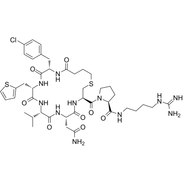 c(Bua-Cpa-Thi-Val-Asn-Cys)-Pro-d-Arg-NEt2 Structure