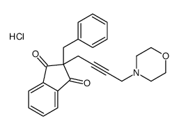 2-benzyl-2-(4-morpholin-4-ylbut-2-ynyl)indene-1,3-dione,hydrochloride结构式