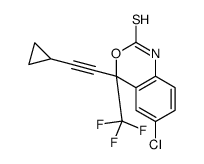 (4S)-6-chloro-4-(2-cyclopropylethynyl)-4-(trifluoromethyl)-1H-3,1-benzoxazine-2-thione结构式