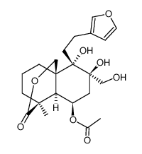 (4R)-5β-Acetoxy-8-[2-(3-furyl)ethyl]-4,4aα,5,6,7,8-hexahydro-7β,8α-dihydroxy-4-(hydroxymethyl)-7-methyl-3H-4α,8aα-propano-1H-2-benzopyran-3-one结构式