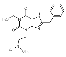 1H-Purine-2,6-dione,3-[2-(dimethylamino)ethyl]-1-ethyl-3,9-dihydro-8-(phenylmethyl)- structure