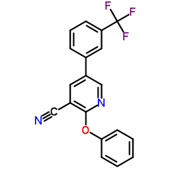 2-Phenoxy-5-[3-(trifluoromethyl)phenyl]nicotinonitrile结构式