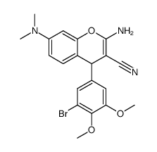 2-amino-4-(3-bromo-4,5-dimethoxy-phenyl)-3-cyano-7-dimethyl-amino-4H-chromene Structure