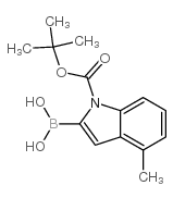 (1-(叔丁氧基羰基)-4-甲基-1H-吲哚-2-基)硼酸图片