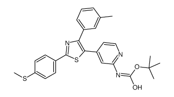 tert-butyl N-[4-[4-(3-methylphenyl)-2-(4-methylsulfanylphenyl)-1,3-thiazol-5-yl]pyridin-2-yl]carbamate结构式