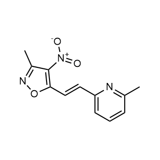 3-甲基-5-(2-(6-甲基吡啶-2-基)乙烯基)-4-硝基异噁唑结构式