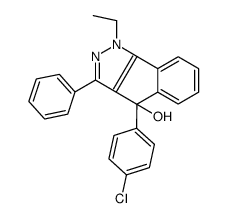 4-(4-chlorophenyl)-1-ethyl-3-phenylindeno[1,2-c]pyrazol-4-ol Structure