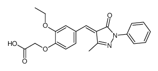 2-[2-ethoxy-4-[(3-methyl-5-oxo-1-phenylpyrazol-4-ylidene)methyl]phenoxy]acetic acid Structure