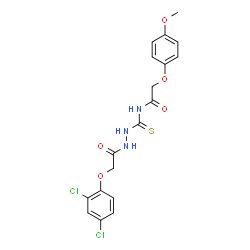 N-({2-[(2,4-dichlorophenoxy)acetyl]hydrazino}carbonothioyl)-2-(4-methoxyphenoxy)acetamide Structure