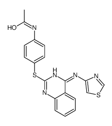 N-[4-[4-(1,3-thiazol-4-ylamino)quinazolin-2-yl]sulfanylphenyl]acetamide Structure