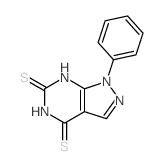 9-phenyl-2,4,8,9-tetrazabicyclo[4.3.0]nona-1,6-diene-3,5-dithione结构式