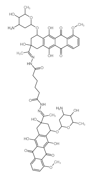 Hexanedioic acid,bis[[1-[4-[(3-amino-2,3,6-trideoxy-a-L-lyxo-hexopyranosyl)oxy]-1,2,3,4,6,11-hexahydro-2,5,12-trihydroxy-7-methoxy-6,11-dioxo-2-naphthacenyl]ethylidene]hydrazide],dihydrochloride, [2S-结构式