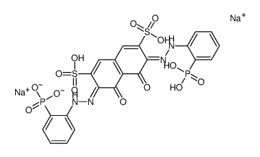 disodium,(3Z,6Z)-4,5-dioxo-3,6-bis[(2-phosphonophenyl)hydrazinylidene]naphthalene-2,7-disulfonate Structure