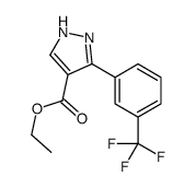 ethyl 3-[3-(trifluoromethyl)phenyl]pyrazolidine-4-carboxylate structure