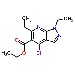 Ethyl 4-chloro-1,6-diethyl-1H-pyrazolo[3,4-b]pyridine-5-carboxylate Structure