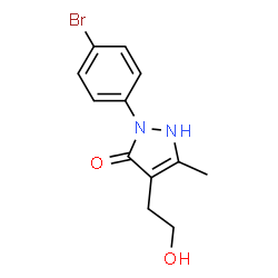 2-(4-Bromophenyl)-4-(2-hydroxyethyl)-5-methyl-1,2-dihydro-3H-pyrazol-3-one structure