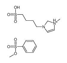 methyl benzenesulfonate,4-(1-methyl-1,2-dihydroimidazol-1-ium-3-yl)butane-1-sulfonic acid Structure