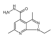 1H-Pyrazolo[3,4-b]pyridine-4-carboxylic acid, 1-ethyl-3,6-dimethyl-, hydrazide结构式