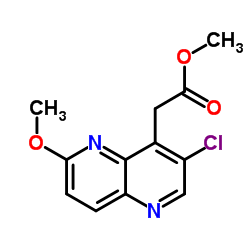 Methyl (3-chloro-6-methoxy-1,5-naphthyridin-4-yl)acetate结构式