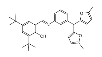 N-(3,5-di-tert-butylsalicylidene)-3-[bis(5-methyl-2-furyl)methyl]aniline Structure