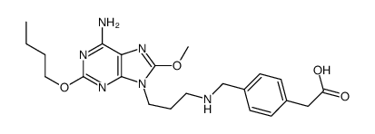 [4-({[3-(6-amino-2-butoxy-8-methoxy-9H-purin-9-yl)propyl]amino}methyl)phenyl]acetic acid Structure