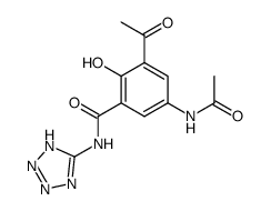 3-Acetyl-5-acetylamino-2-hydroxy-N-(1H-tetrazol-5-yl)-benzamide Structure