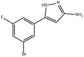 5-(3-溴-5-氟苯基)-1H-吡唑-3-胺结构式