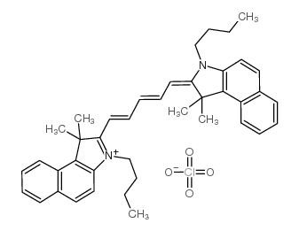 4,5:4',5'-dibenzo-1,1'-dibutyl-3,3,3',3'-tetramethylindadicarbocyanine perchlorate structure