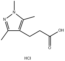 3-(1,3,5-三甲基-1H-吡唑-4-基)丙酸盐酸盐结构式