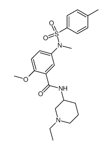 N-(1-ethyl-3-piperidinyl)-2-methoxy-5-(N-methyl-N-(4-toluenesulfonyl)amino)benzamide结构式