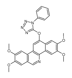 2,3,8,9-Tetramethoxy-12-(1-phenyl-1H-tetrazol-5-yloxy)benzo[c]phenanthridine结构式