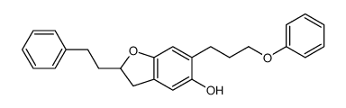 6-(3-phenoxypropyl)-2-(2-phenylethyl)-2,3-dihydro-1-benzofuran-5-ol结构式