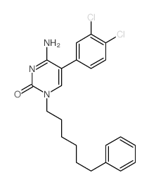 2(1H)-Pyrimidinone,4-amino-5-(3,4-dichlorophenyl)-1-(6-phenylhexyl)- Structure