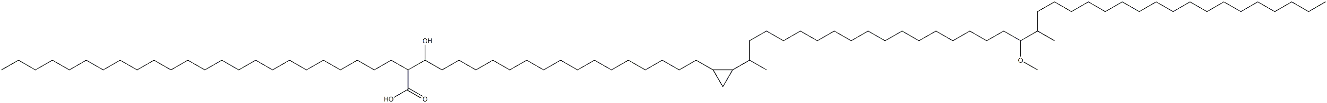 2-(Tetracosane-1-yl)-3-hydroxy-20,21-methylene-39-methoxy-22,40-dimethyloctapentacontanoic acid structure