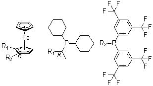 (R)-(-)-1-{(S)-2-[Bis(3,5-di-trifluoromethylphenyl)phosphino]ferrocenyl}ethyldicyclohexylphosphine picture