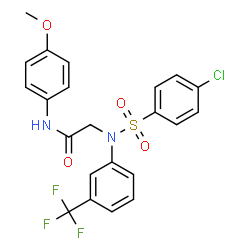 2-[[(4-CHLOROPHENYL)SULFONYL]-3-(TRIFLUOROMETHYL)ANILINO]-N-(4-METHOXYPHENYL)ACETAMIDE structure